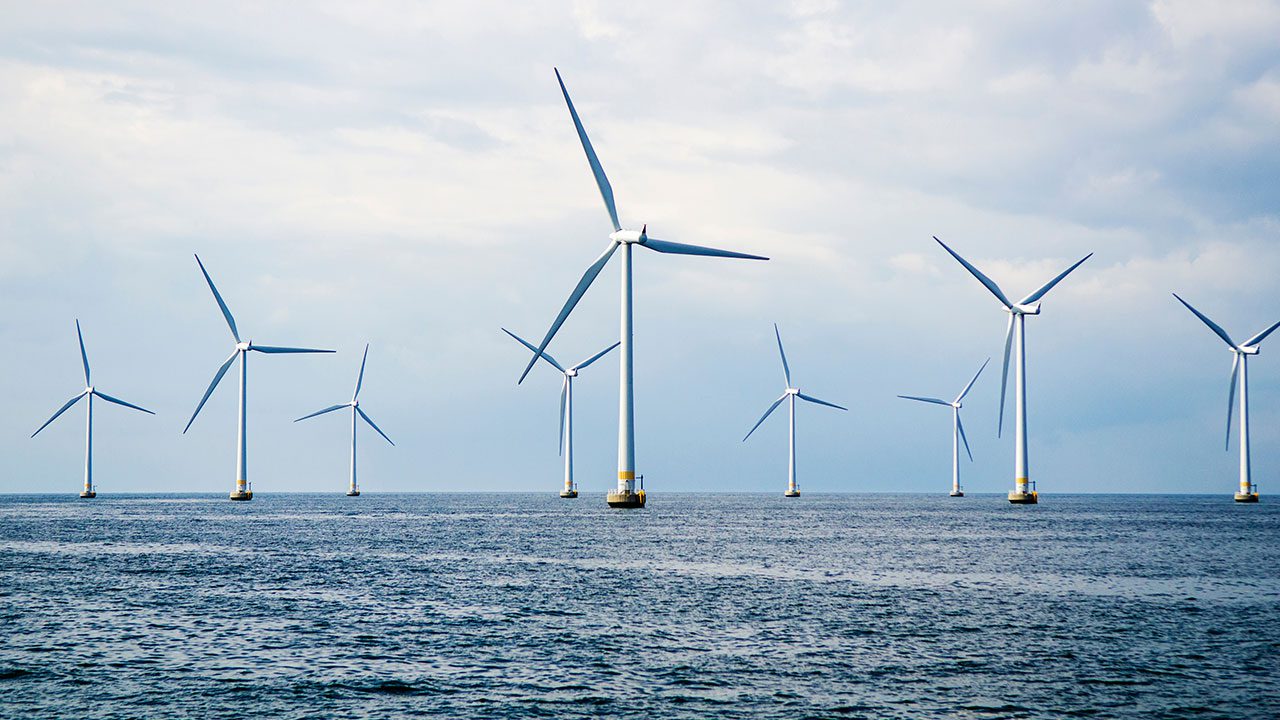 wind turbines at sea