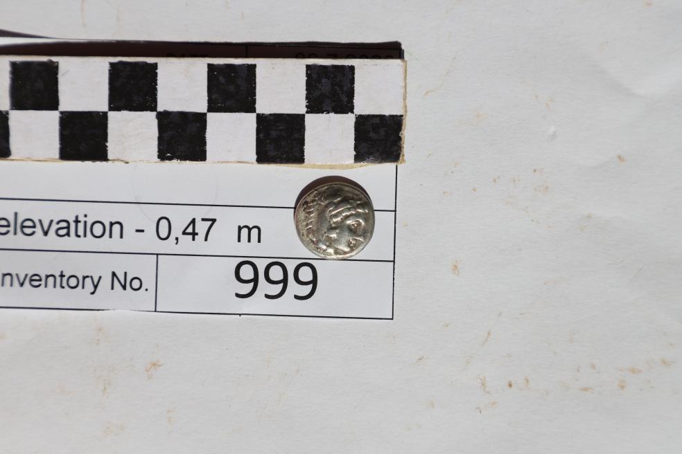 This coin, unearthed in 2023, was minted at the Miletus mint in present-day Turkey between 325-323 BCE.