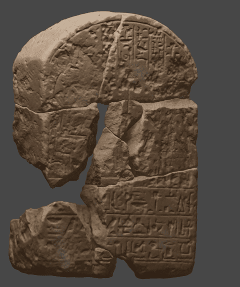 A 3D reconstruction of the stela of the viceroy Usersatet.