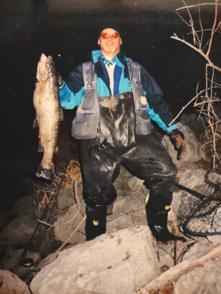Ethan Epstein goes fly fishing in Racine, Wisconsin.